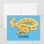 Burmische Python Schlange Cartoon Abbildung Postkarte (Vorne/Hinten)