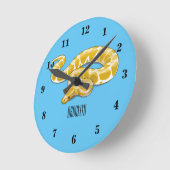 Burmische Python Schlange Cartoon Abbildung Runde Wanduhr (Winkel)