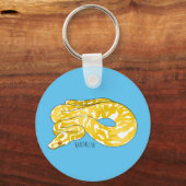 Burmische Python Schlange Cartoon Abbildung Schlüsselanhänger (Vorderseite)