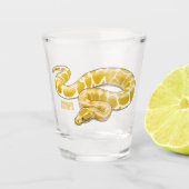 Burmische Python Schlange Cartoon Abbildung Schnapsglas (Vorderseite)