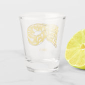 Burmische Python Schlange Cartoon Abbildung Schnapsglas (Rückseite)