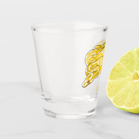 Burmische Python Schlange Cartoon Abbildung Schnapsglas (Links)