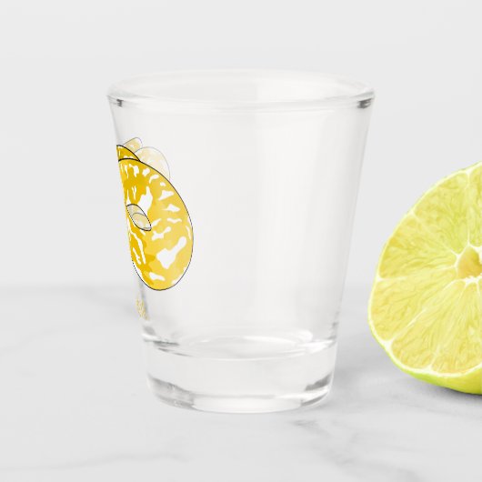 Burmische Python Schlange Cartoon Abbildung Schnapsglas (Rechts)