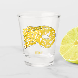 Burmische Python Schlange Cartoon Abbildung Schnapsglas
