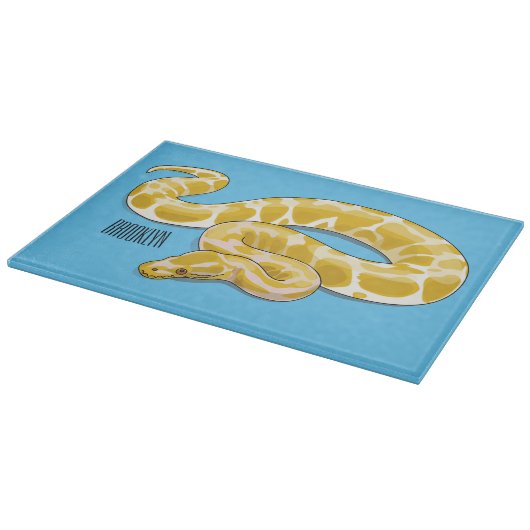 Burmische Python Schlange Cartoon Abbildung Schneidebrett (Ecke)