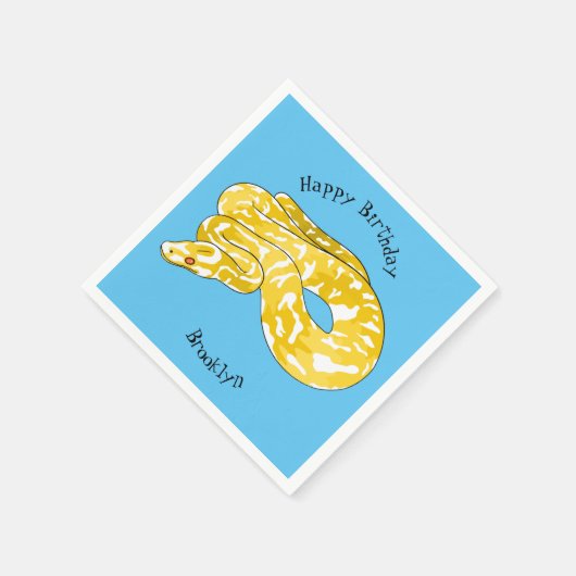 Burmische Python Schlange Cartoon Abbildung Serviette (Ecke)