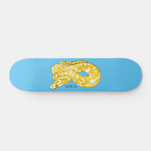 Burmische Python Schlange Cartoon Abbildung Skateboard