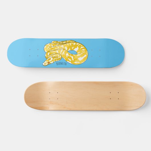 Burmische Python Schlange Cartoon Abbildung Skateboard (Horizontal)