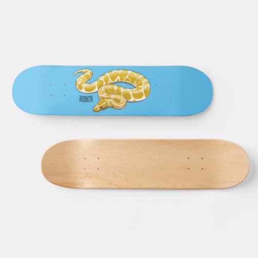 Burmische Python Schlange Cartoon Abbildung Skateboard (Horizontal)