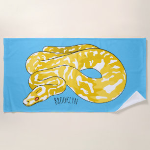 Burmische Python Schlange Cartoon Abbildung Strandtuch