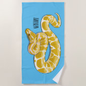 Burmische Python Schlange Cartoon Abbildung Strandtuch (Vorderseite)