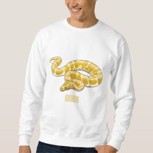 Burmische Python Schlange Cartoon Abbildung Sweatshirt (Vorderseite)