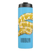 Burmische Python Schlange Cartoon Abbildung Thermosbecher (Vorderseite)