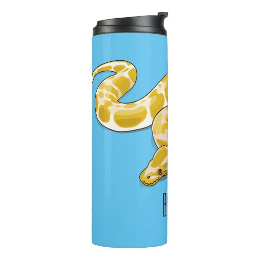 Burmische Python Schlange Cartoon Abbildung Thermosbecher (Nach links gedreht)