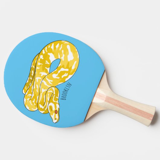 Burmische Python Schlange Cartoon Abbildung Tischtennis Schläger (Seitenansicht)