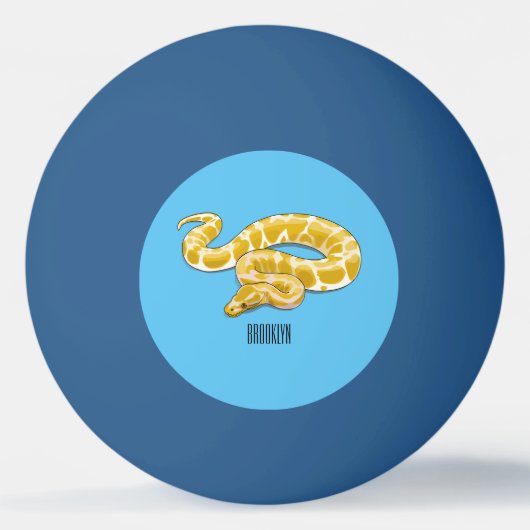 Burmische Python Schlange Cartoon Abbildung Tischtennisball (Vorderseite)