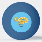 Burmische Python Schlange Cartoon Abbildung Tischtennisball (Rückseite)