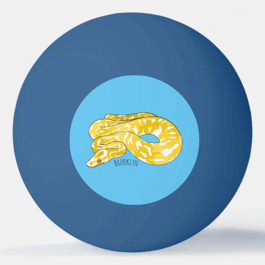 Burmische Python Schlange Cartoon Abbildung Tischtennisball (Vorderseite)