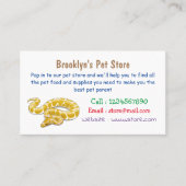 Burmische Python Schlange Cartoon Abbildung Visitenkarte (Vorderseite)