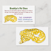 Burmische Python Schlange Cartoon Abbildung Visitenkarte (Vorne/Hinten)