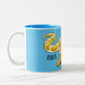Burmische Python Schlange Cartoon Abbildung Zweifarbige Tasse (Links)