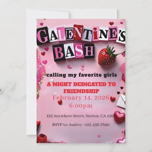 Burn Book Galentine's Day Einladung (Vorderseite)