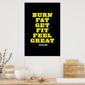 BURN FAT - GET FIT - FEET GROSSE Fitness Motivatio Poster (Küche)