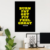 BURN FAT - GET FIT - FEET GROSSE Fitness Motivatio Poster (Heimbüro)