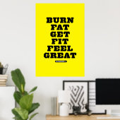BURN FAT - GET FIT - FEET GROSSE Fitness Motivatio Poster (Heimbüro)