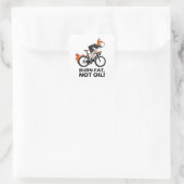 burn fat not oil quadratischer aufkleber (Tasche)