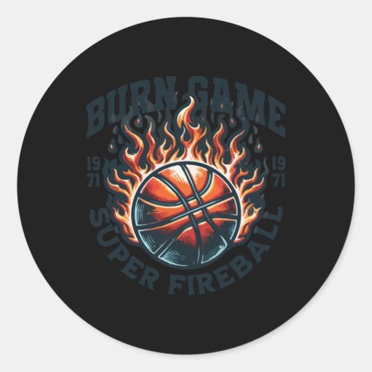 Burn Game Super Fireball Runder Aufkleber (Vorderseite)