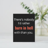 Burn in Hell Best Friend Funny Birthday Card Karte (Stehend Vorderseite)