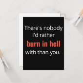 Burn in Hell Bester Freund Funny Karte (Vorderseite/Rückseite Beispiel)