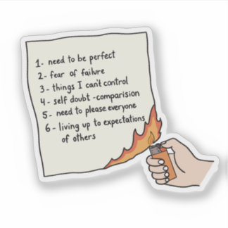 Burn List Therapeutic Ritual Mental Health Aufkleber