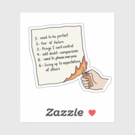 Burn List Therapeutic Ritual Mental Health Aufkleber