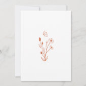 Burn Orange Wildblume Meadow Wedding Einladung (Rückseite)
