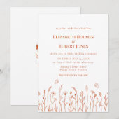 Burn Orange Wildblume Meadow Wedding Einladung (Vorne/Hinten)
