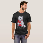 Burn Victims Awareness Month Red Ribbon Cat T-Shirt (Vorne ganz)