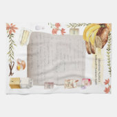 Burnaby Banana Bake Watercolor Recipe Heirloom Geschirrtuch (Horizontal)