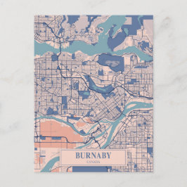 Burnaby Canada Breezy City Map Travel Postkarte