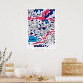 Burnaby - Canada MilkTea City Map Poster (Küche)