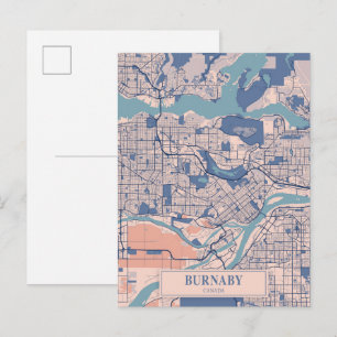 Burnaby Kanada Windige Stadtkarte Reise Postkarte