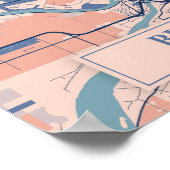 Burnaby Kanada Windige Stadtplan Reise Poster (Ecke)