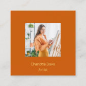 Burnange-Foto QR-Code Quadratische Visitenkarte (Vorderseite)