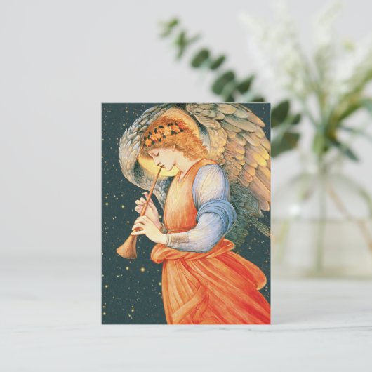 Burne-Jones Angel spielt Flageolet CC1130 Postkarte (Stehend Vorderseite)