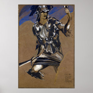 Burne-Jones - Studie über Perseus im Rüstungswesen Poster