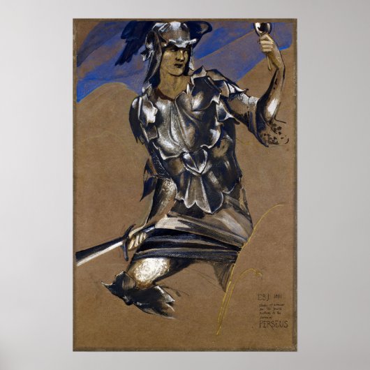 Burne-Jones - Studie über Perseus im Rüstungswesen Poster (Vorne)