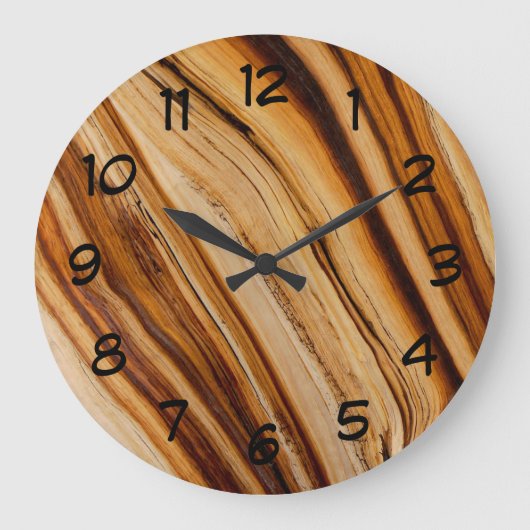 Burned Bristlecone Pine Tree Trunk Textur Große Wanduhr (Vorderseite)