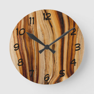 Burned Bristlecone Pine Tree Trunk Texture Runde Wanduhr