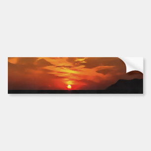 Burned Horizons Sonnenuntergang über der ägäischen Autoaufkleber